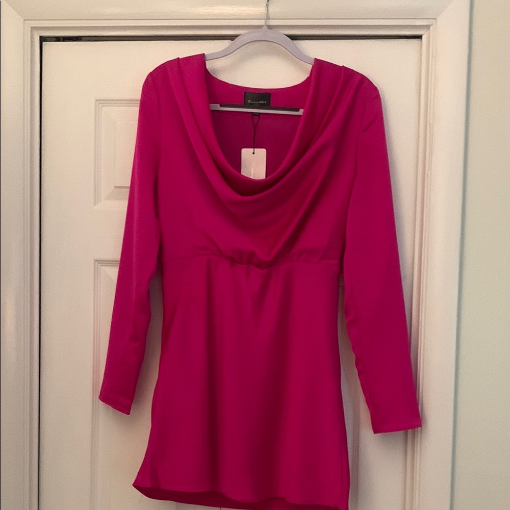 Line & Dot Pink Cowl Neck Dress
